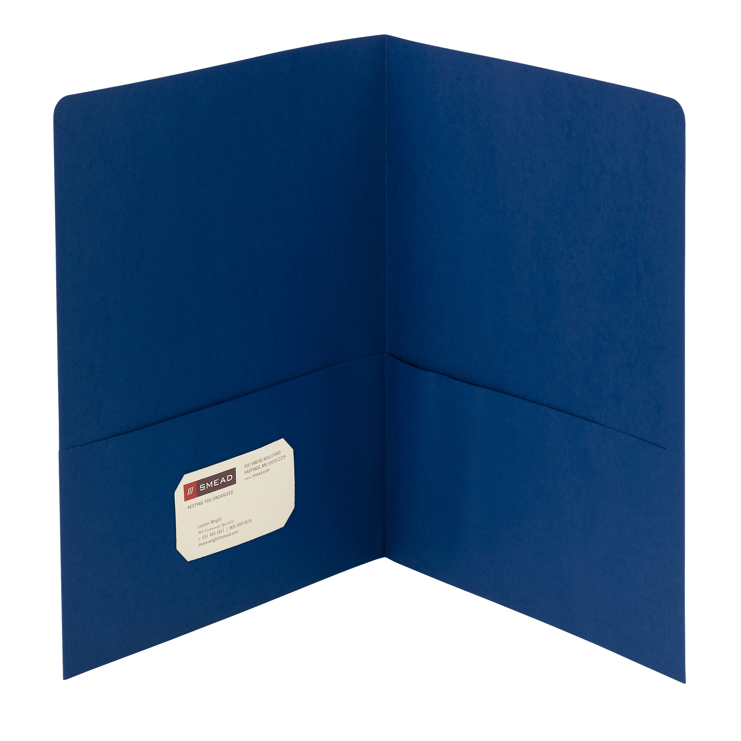 Smead 87854  Two-Pocket Heavyweight Folder, Up to 100 Sheets, Letter Size, Dark Blue, 25 per Box (87854)