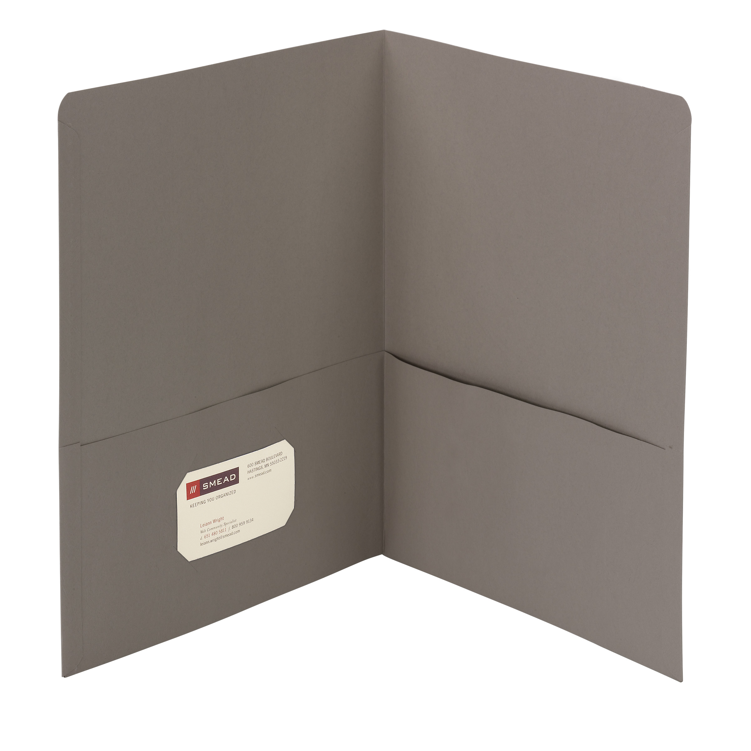 Smead 87856  Two-Pocket Heavyweight Folder, Up to 100 Sheets, Letter Size, Gray, 25 per Box (87856)