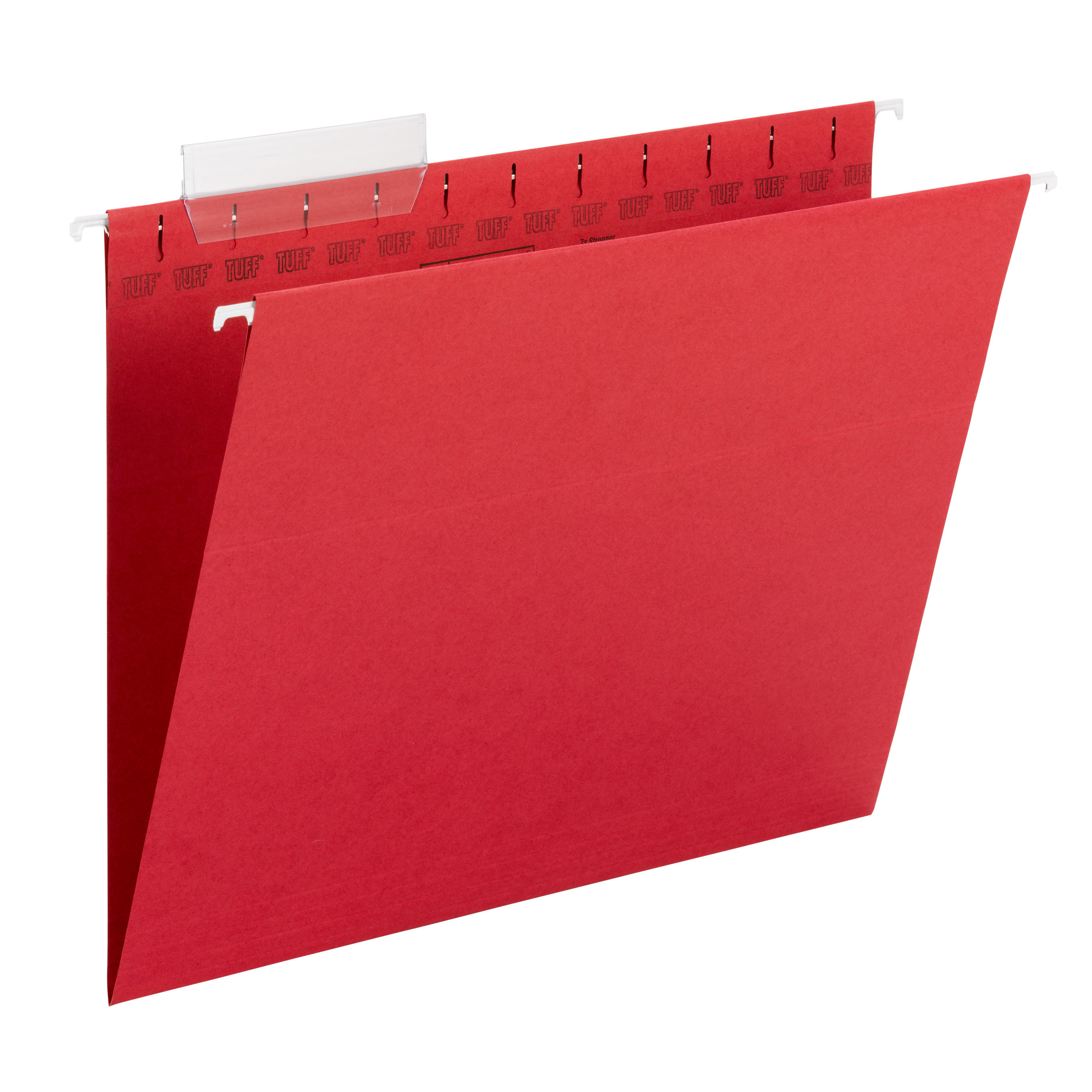 Smead 64043  TUFF Hanging File Folder with Easy Slide Tab, 1/3-Cut Sliding Tab, Letter Size, Red, 18 per Box (64043)