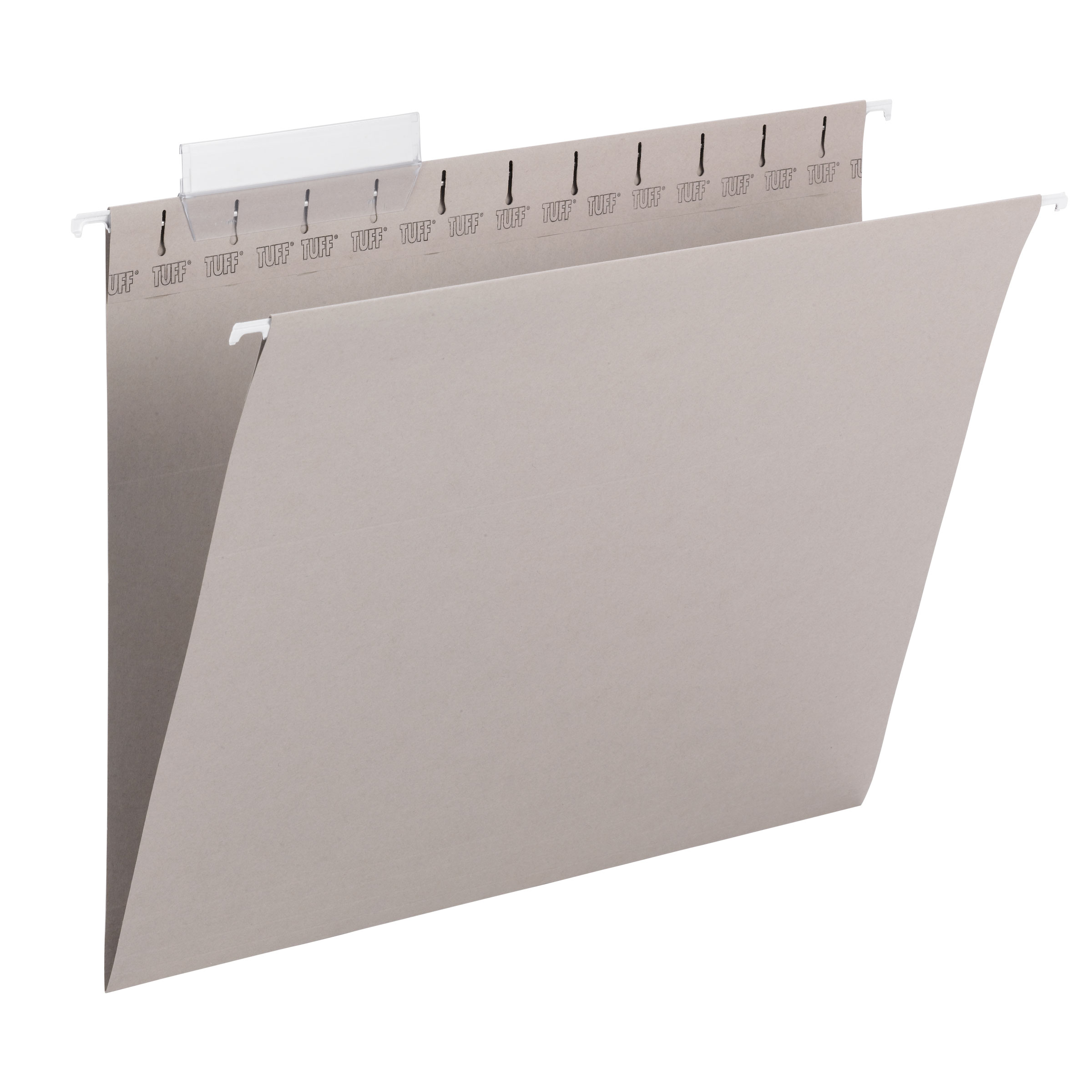 Smead 64092  TUFF Hanging File Folder with Easy Slide Tab, 1/3-Cut Sliding Tab, Letter Size, Steel Gray, 18 per Box (64092)