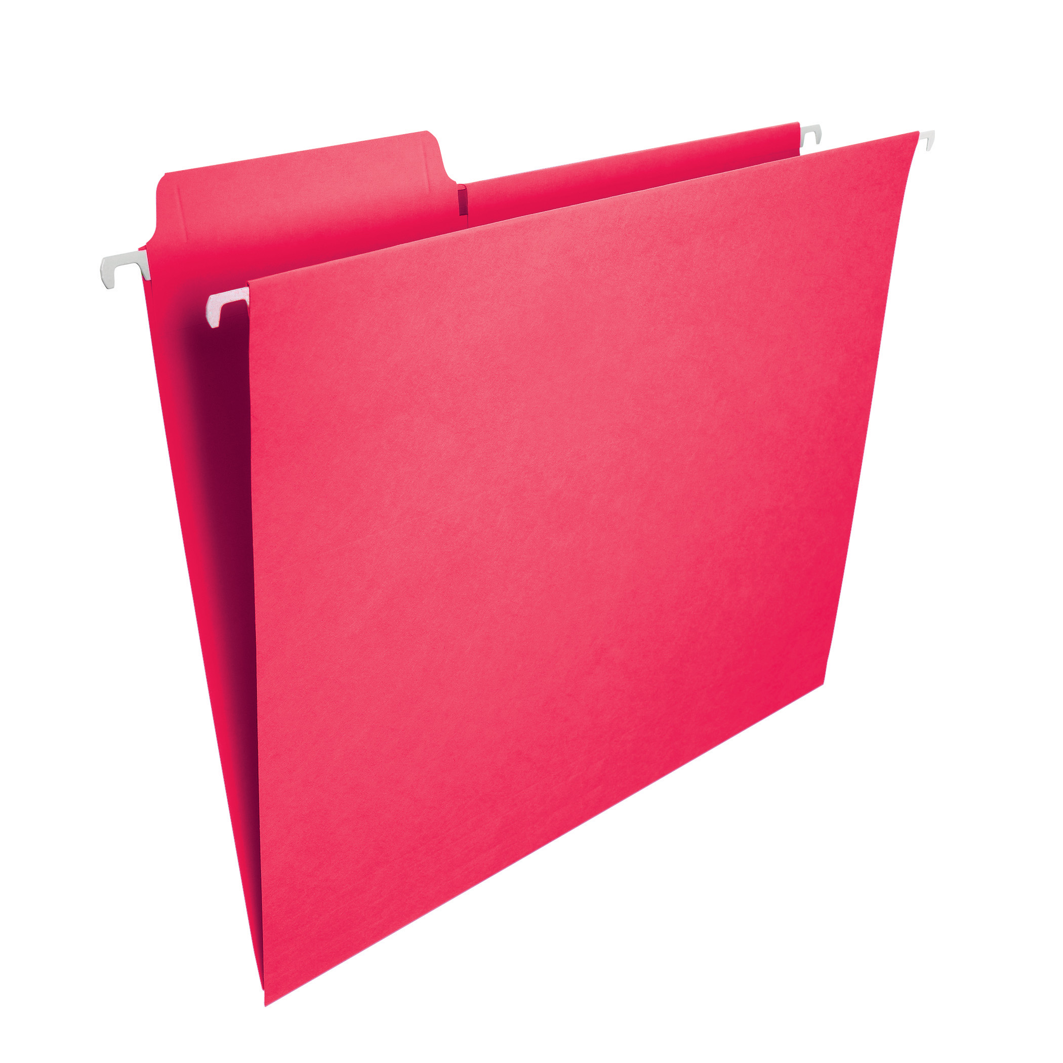 Smead 64096  FasTab Hanging File Folder, 1/3-Cut Built-In Tab, Letter Size, Red, 20 per Box (64096)