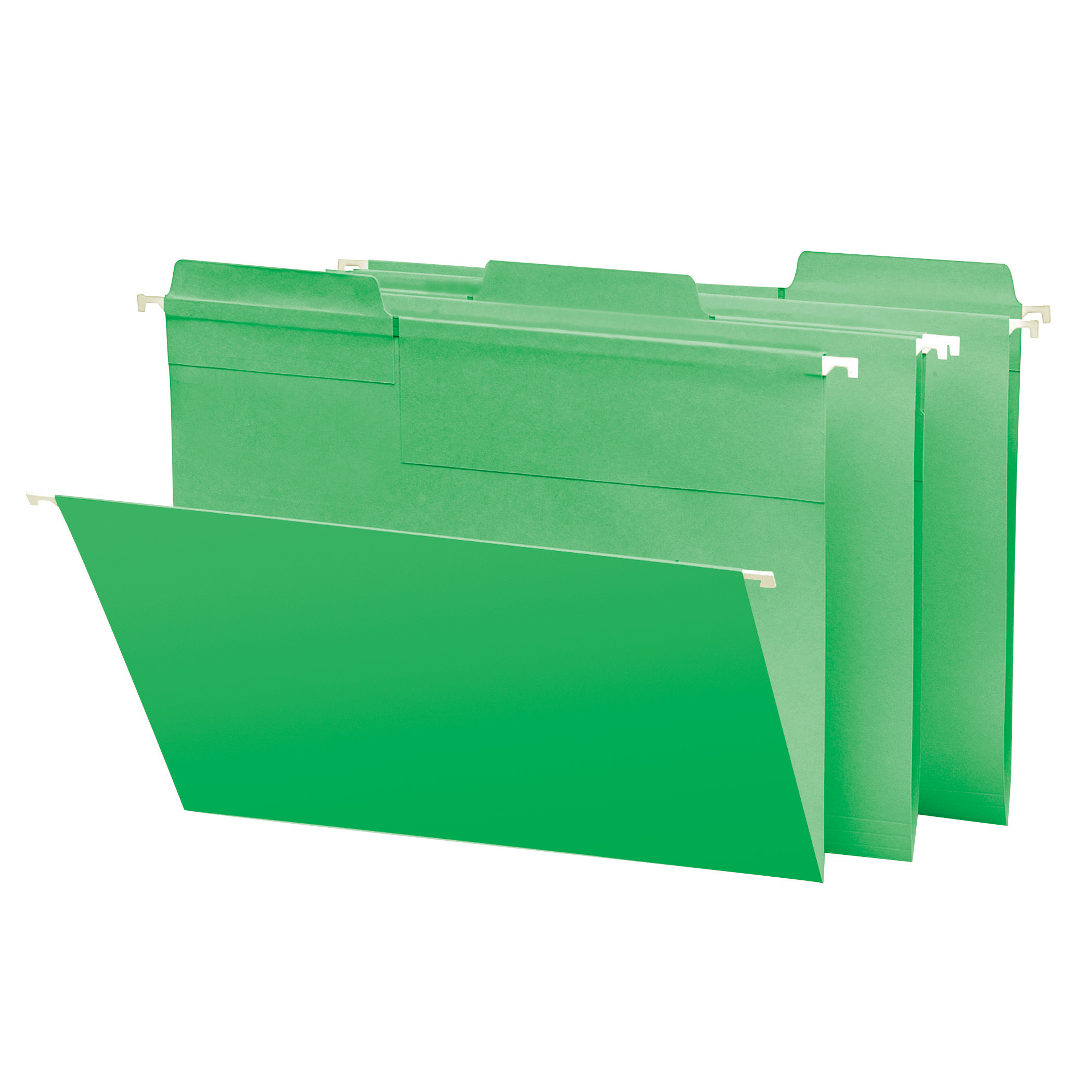 Smead 64098  FasTab Hanging File Folder, 1/3-Cut Built-In Tab, Letter Size, Green, 20 per Box (64098)