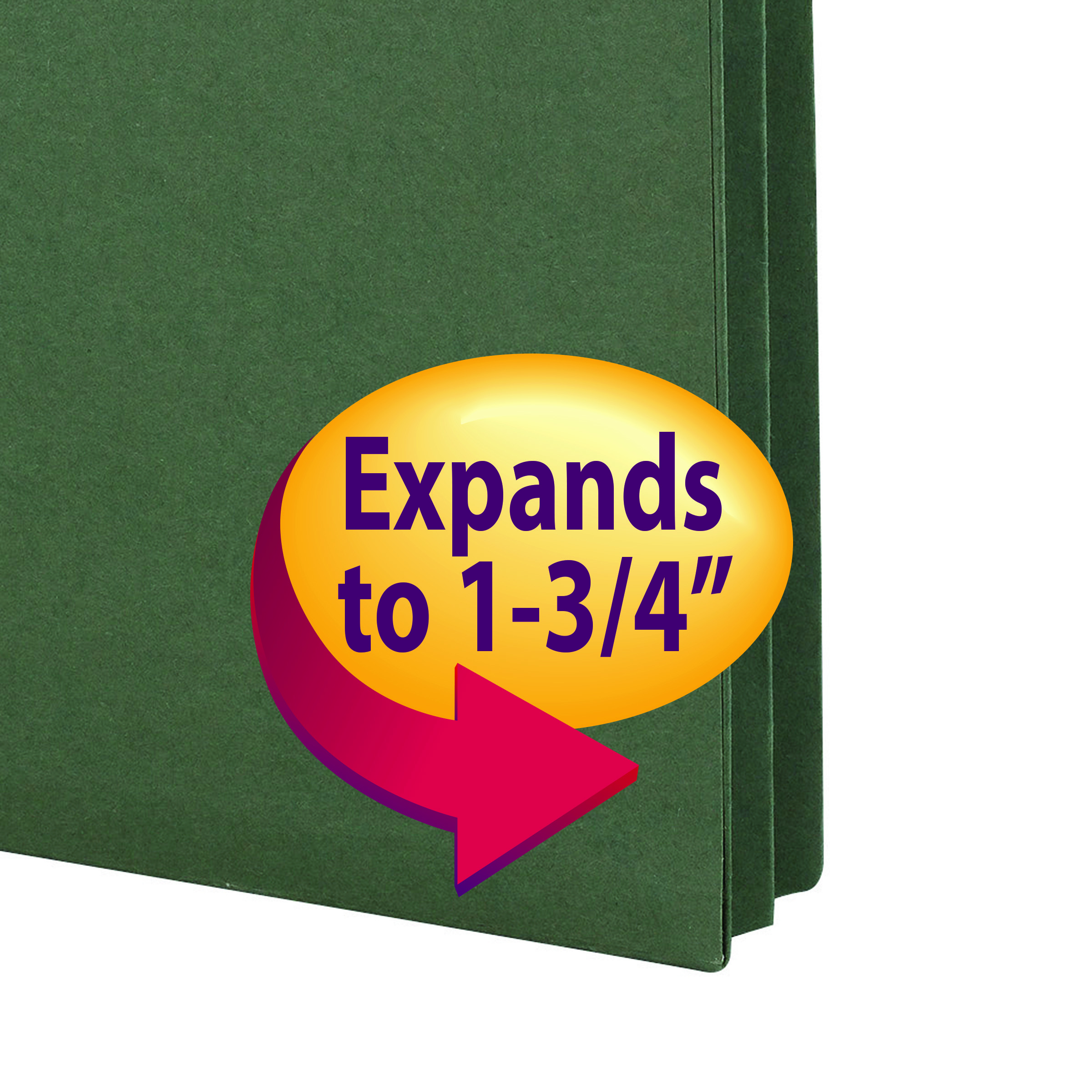 Smead 64318  Hanging File Pocket, 1-3/4" Expansion, Legal Size, Standard Green, 25 per Box (64318)