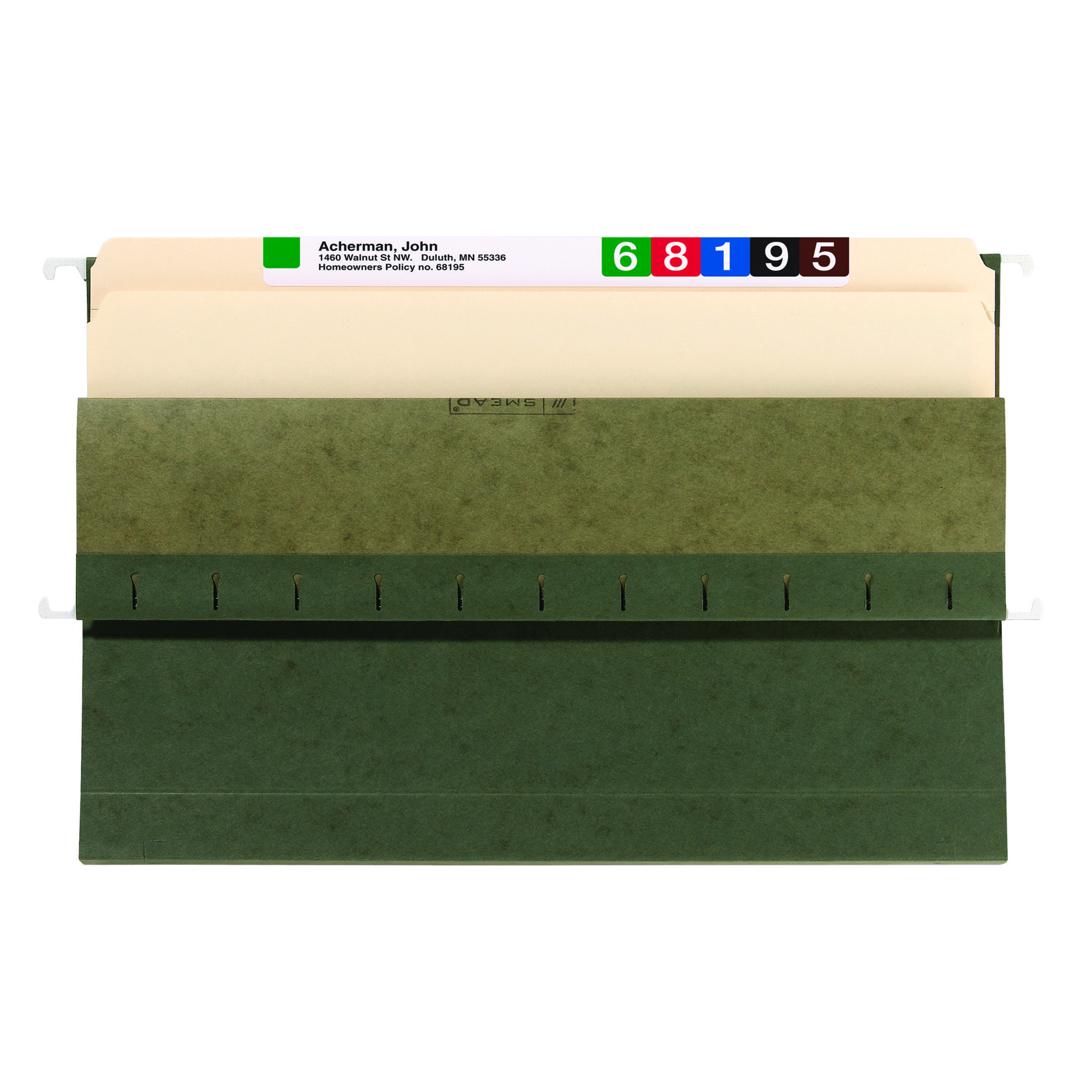 Smead 64318  Hanging File Pocket, 1-3/4" Expansion, Legal Size, Standard Green, 25 per Box (64318)