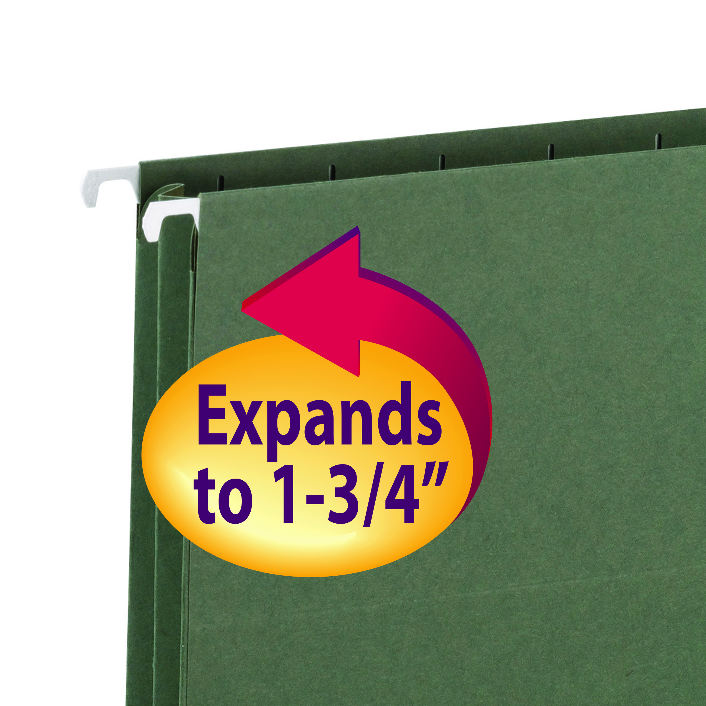 Smead 64318  Hanging File Pocket, 1-3/4" Expansion, Legal Size, Standard Green, 25 per Box (64318)
