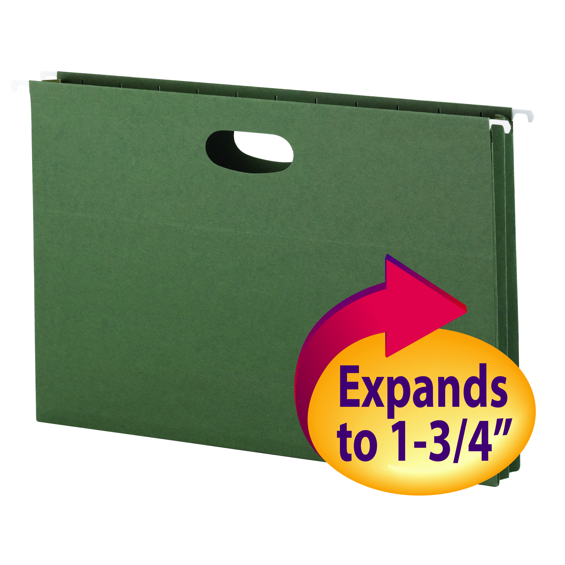 Smead 64318  Hanging File Pocket, 1-3/4" Expansion, Legal Size, Standard Green, 25 per Box (64318)