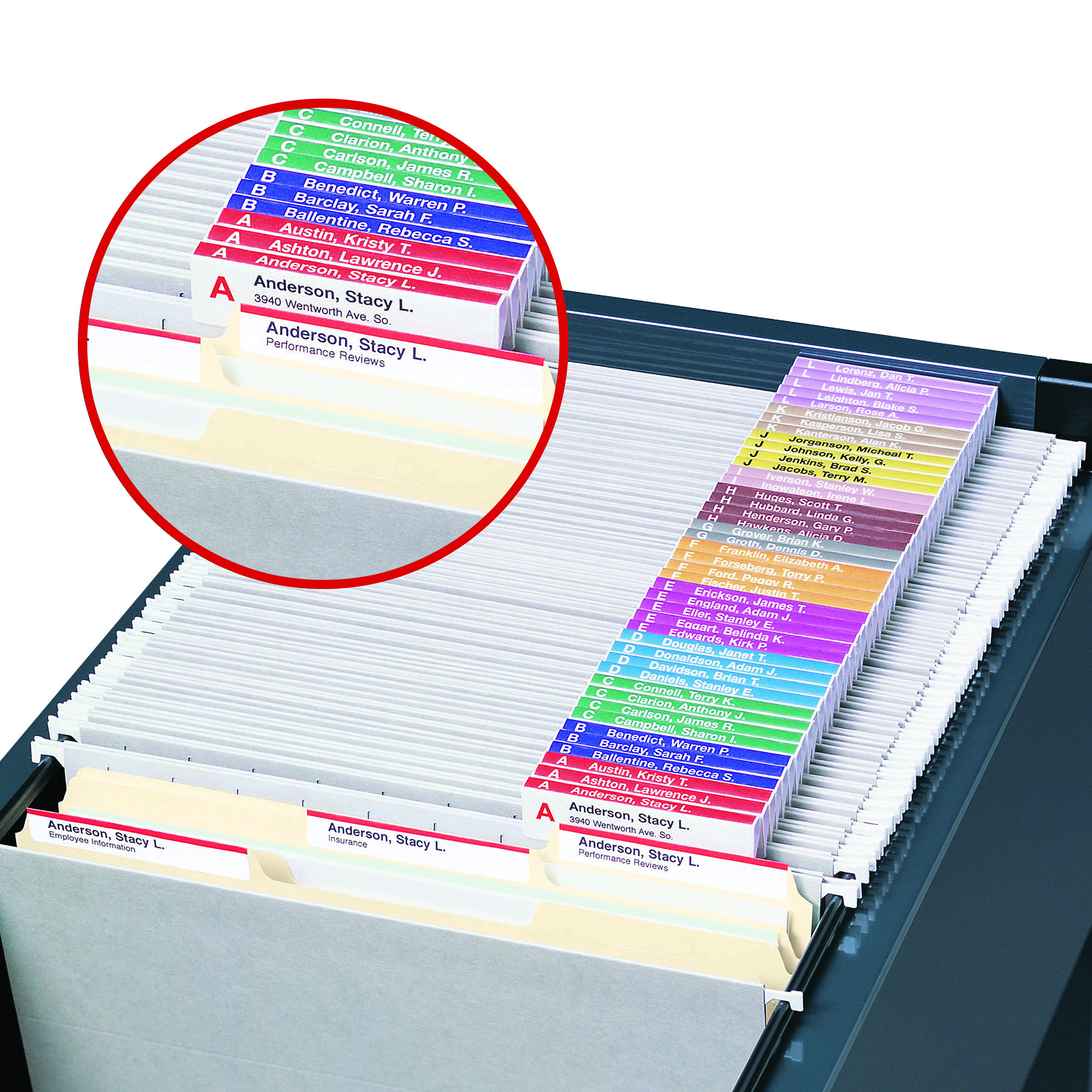 Smead 64915  Viewable Labeling System, Label Refill Pack, Hanging Folder Labels, Ink-Jet and Laser Printers  (64915) - 24 packs of 160.  Total of 3840