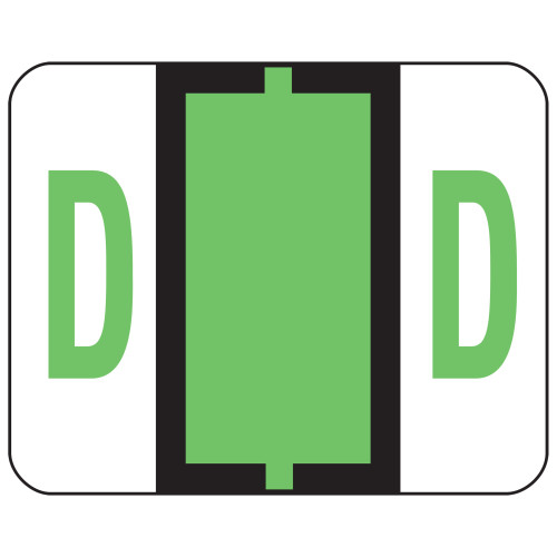 Smead 67074  BCCR Bar-Style Color-Coded Alphabetic Label, D, Label Roll, Light Green, 500 labels per Roll, (67074)