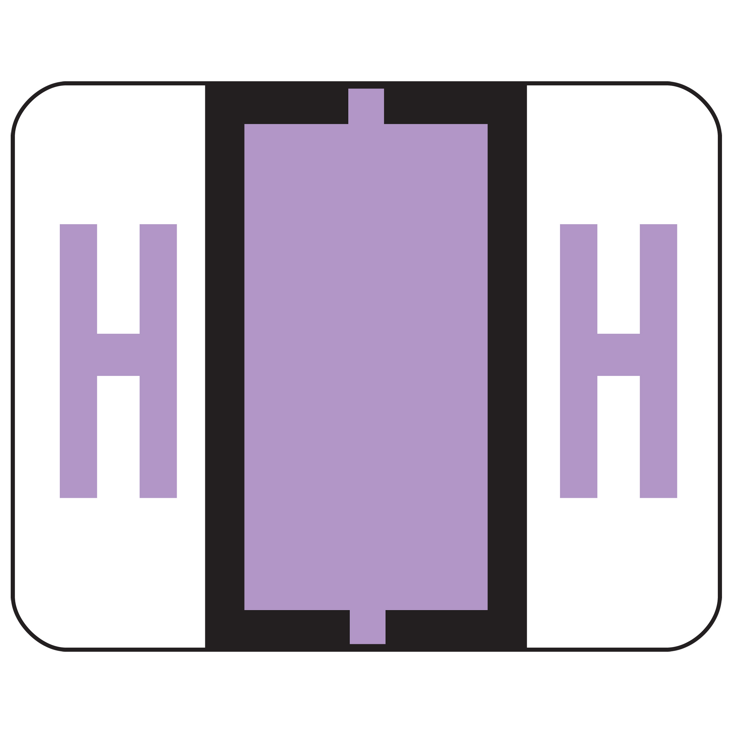Smead 67078  BCCR Bar-Style Color-Coded Alphabetic Label, H, Label Roll, Lavender, 500 labels per Roll, (67078)