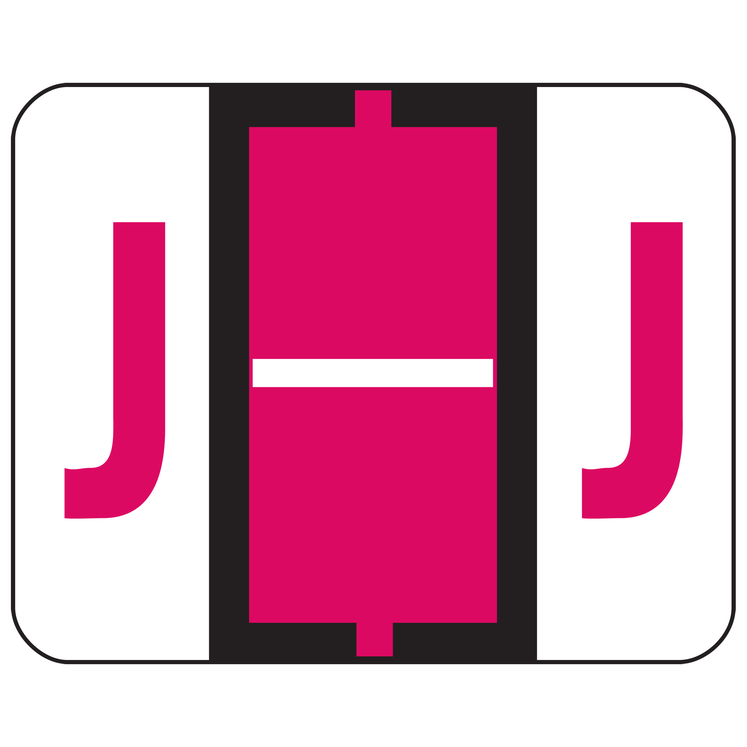 Smead 67080  BCCR Bar-Style Color-Coded Alphabetic Label, J, Label Roll, Red, 500 labels per Roll, (67080)