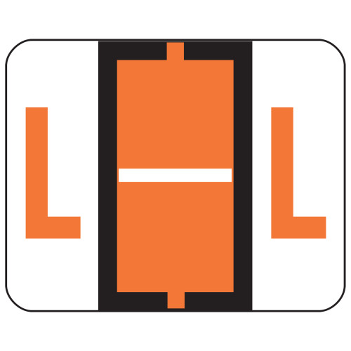 Smead 67082  BCCR Bar-Style Color-Coded Alphabetic Label, L, Label Roll, Dark Orange, 500 labels per Roll, (67082)