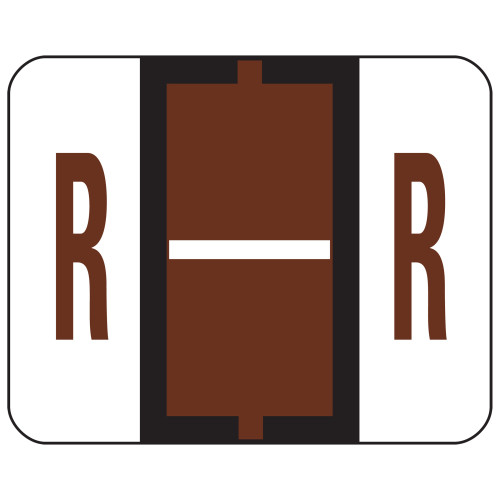 Smead 67088  BCCR Bar-Style Color-Coded Alphabetic Label, R, Label Roll, Brown, 500 labels per Roll, (67088)