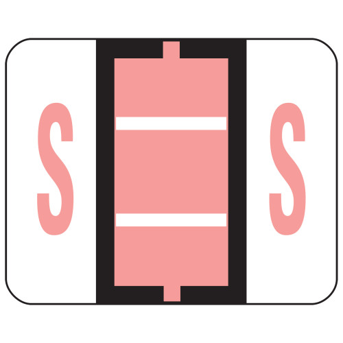 Smead 67089  BCCR Bar-Style Color-Coded Alphabetic Label, S, Label Roll, Pink, 500 labels per Roll, (67089)