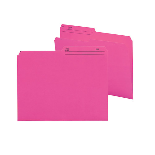 Smead 10368  Reversible File Folder, 1/2-Cut Printed Tab, Letter Size, Dark Pink, 100 per Box (10368)