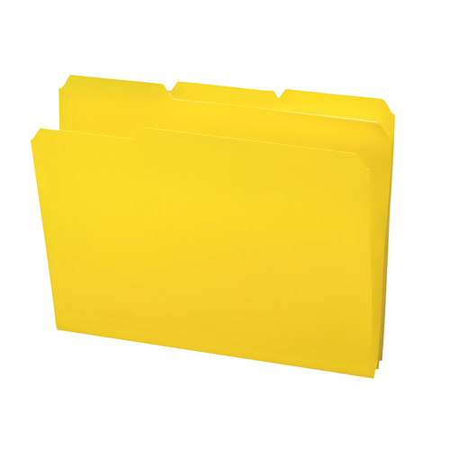 Smead 10504  Poly File Folder, 1/3-Cut- Tab Letter Size, Yellow, 24 per Box (10504)