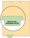 "Medication/Progress Notes"  Bottom Tab Index Chart Divider - Green Tab in Position 2 - 100/Pack