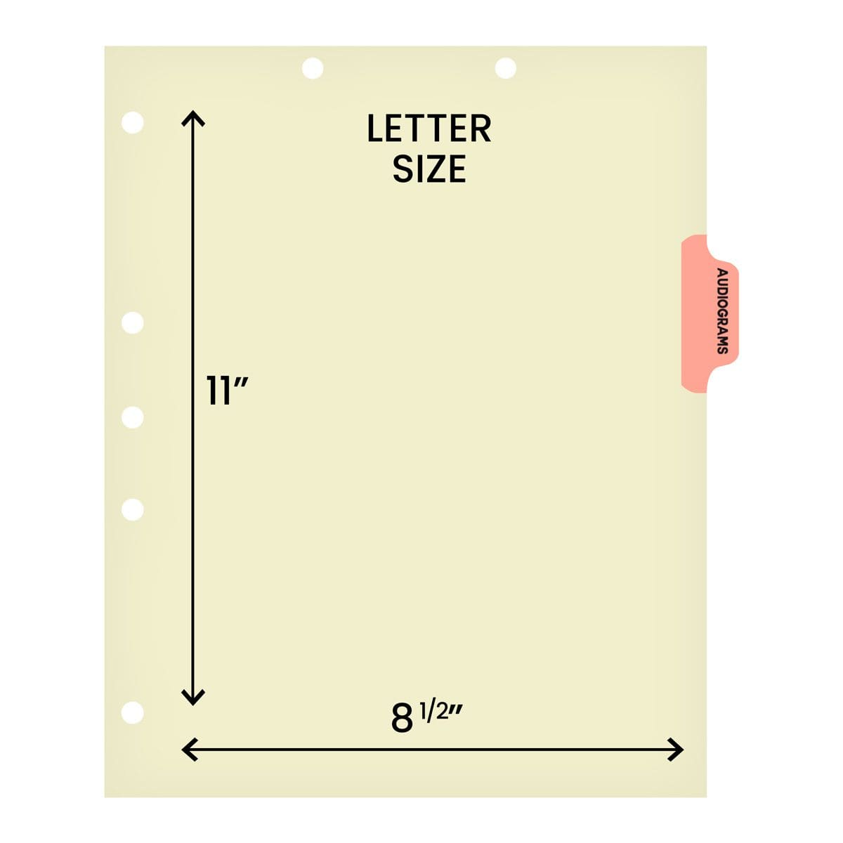"Augiograms" Side Tab 110 lb Manila Index Chart Divider-Audiograms - Pink Tab Position 3 - 100/pk