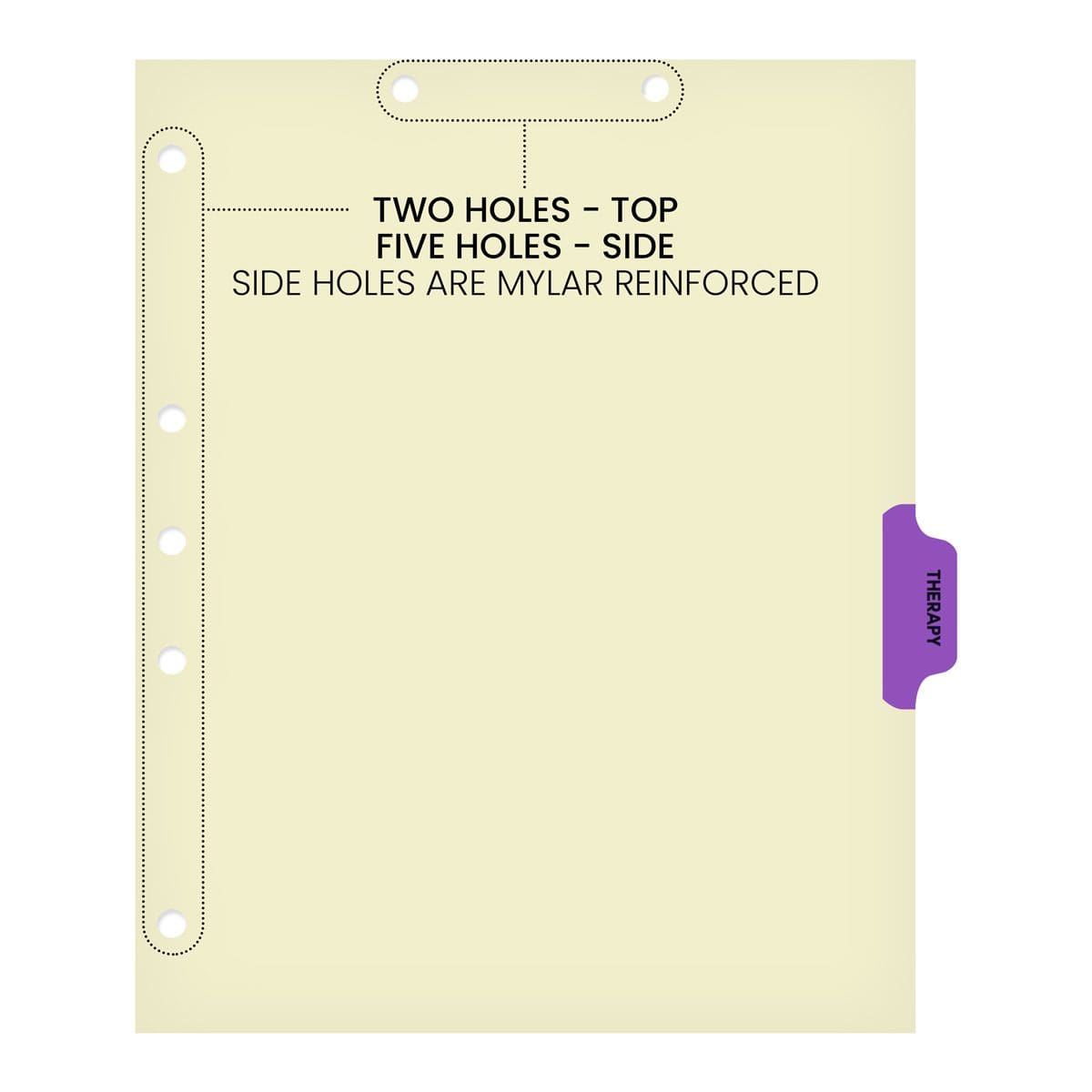 "Therapy" Side Tab 110 lb Manila Index Chart Divider-Therapy - Purple Tab Postion 4 - 100/pk