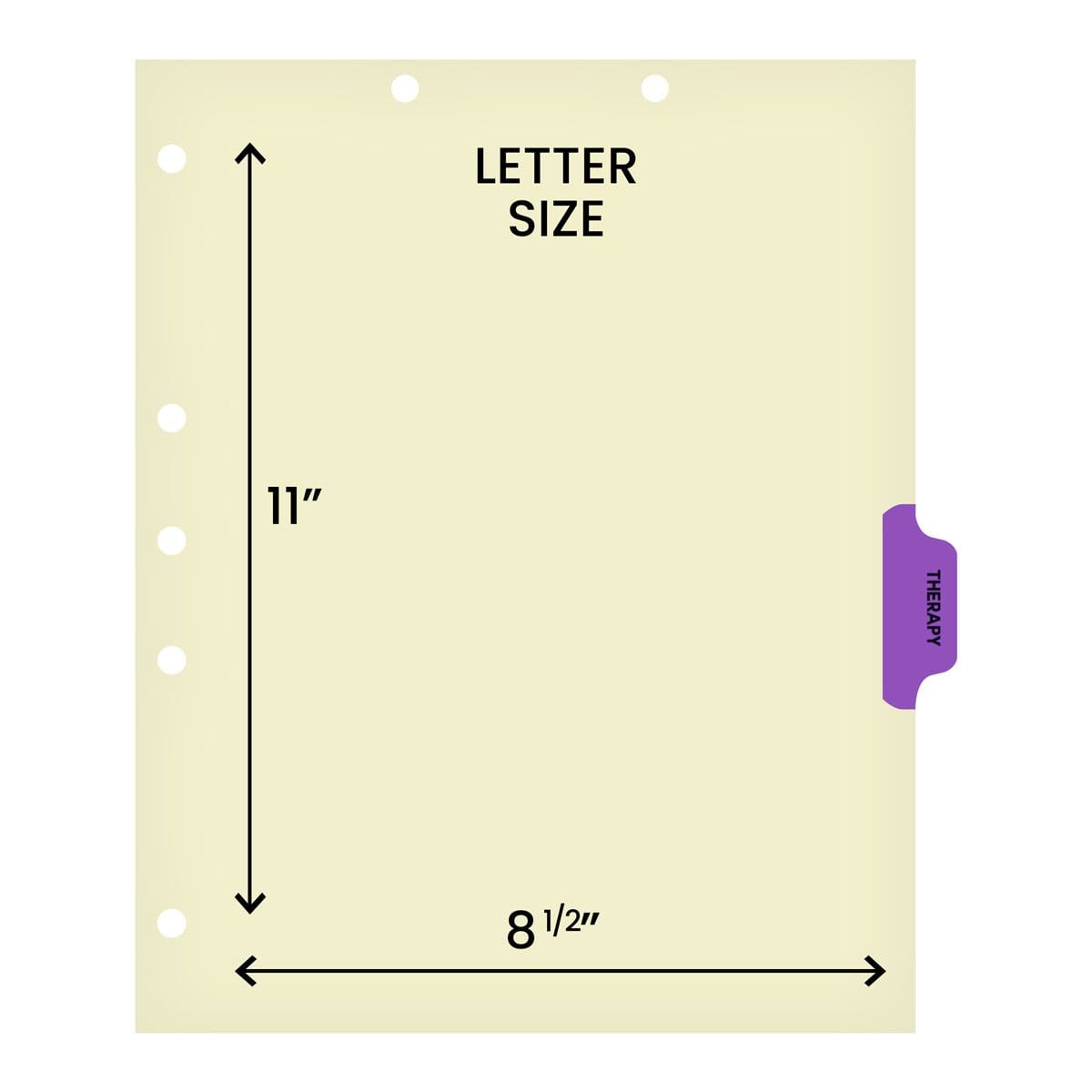 "Therapy" Side Tab 110 lb Manila Index Chart Divider-Therapy - Purple Tab Postion 4 - 100/pk