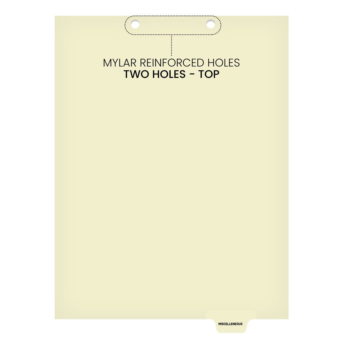 "Miscellaneous" Bottom Tab Index Chart Divider - Clear Tab in Position 5 - 100/Pack