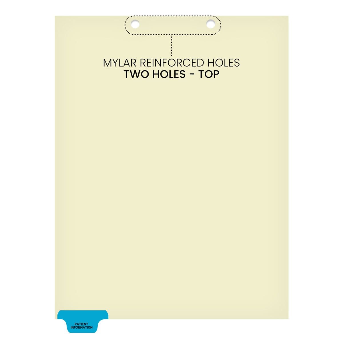 "Patient Information" -  Bottom Tab in Position 1 - Blue Colored Tab - 100/Package