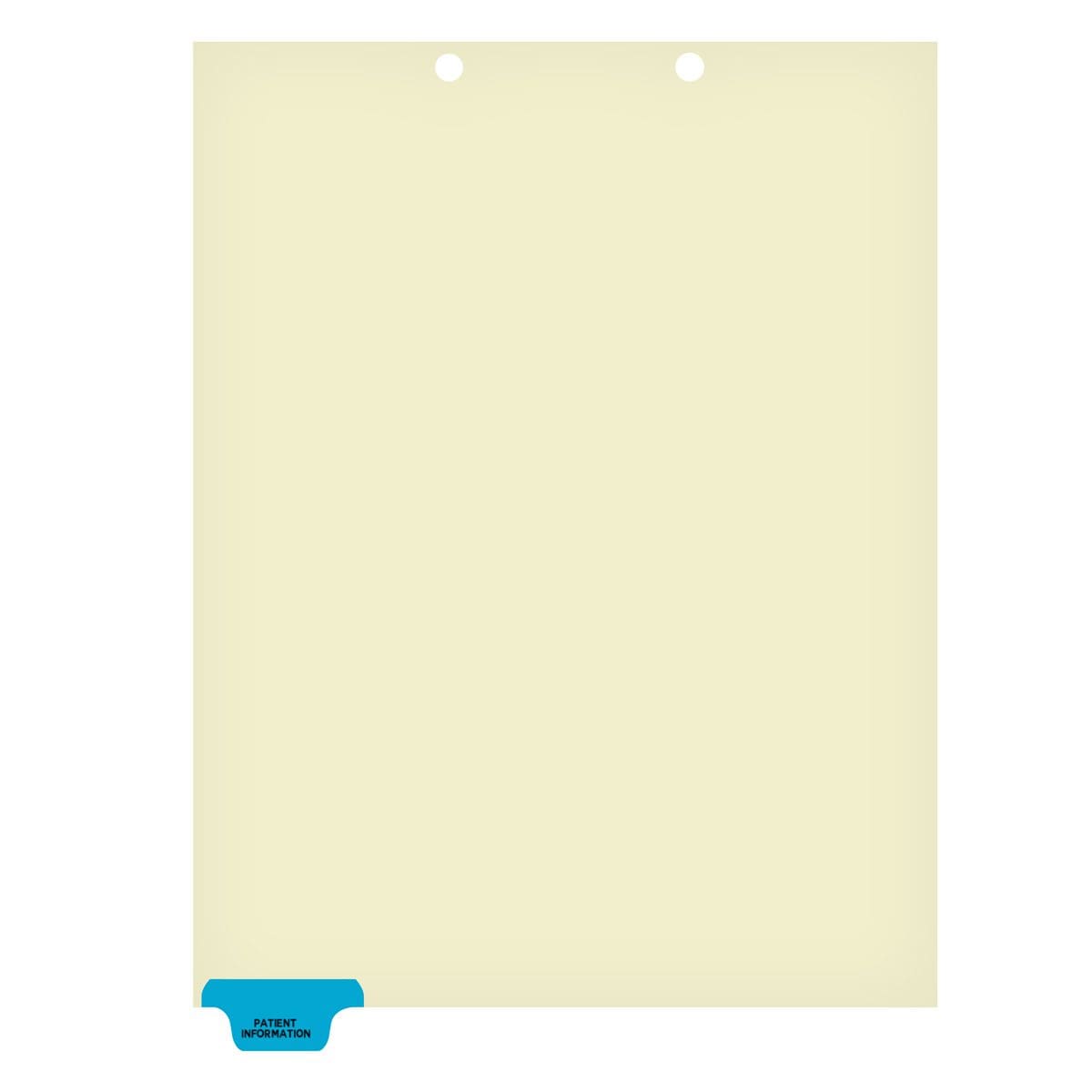 "Patient Information" -  Bottom Tab in Position 1 - Blue Colored Tab - 100/Package