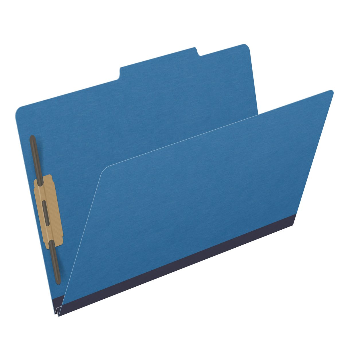 Top Tab Type III Pressboard Folder  - Legal Size - 2" Expansion - Fasteners in Positions 1 & 3 - Box of 25 - Color = Royal Blue