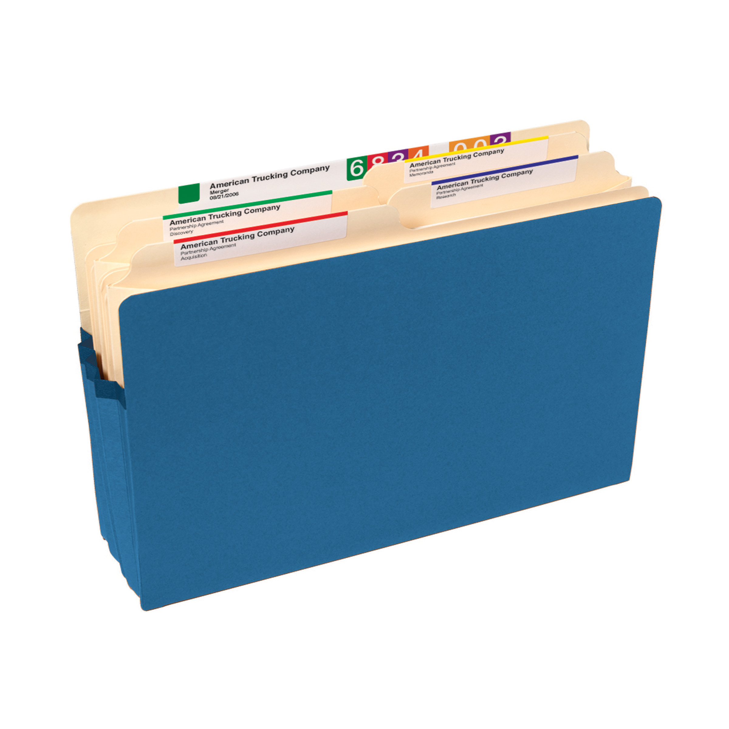 Smead 74225  File Pocket, Straight-Cut Tab, 3-1/2" Expansion, Legal Size, Blue, 25 per Box (74225)