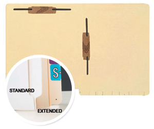 Folder: 14 Pt. Manila with Super Extended Reinforced End Tab and 2 Fasteners in Positions 3&5 - 50/Box
