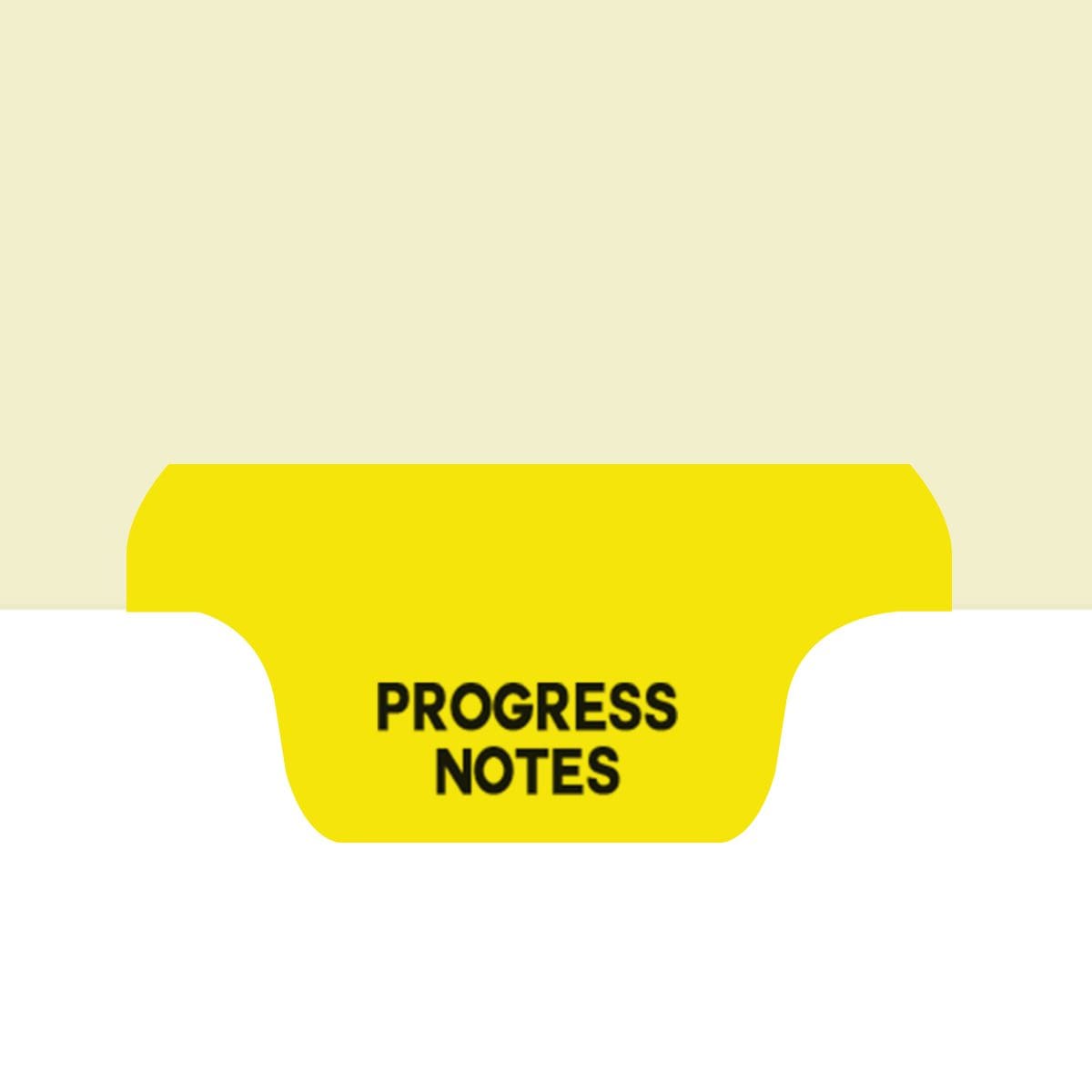"Progress Notes" Bottom Tab - Fileback Dividers - Yellow Tab in Position #2 -  50/Pack
