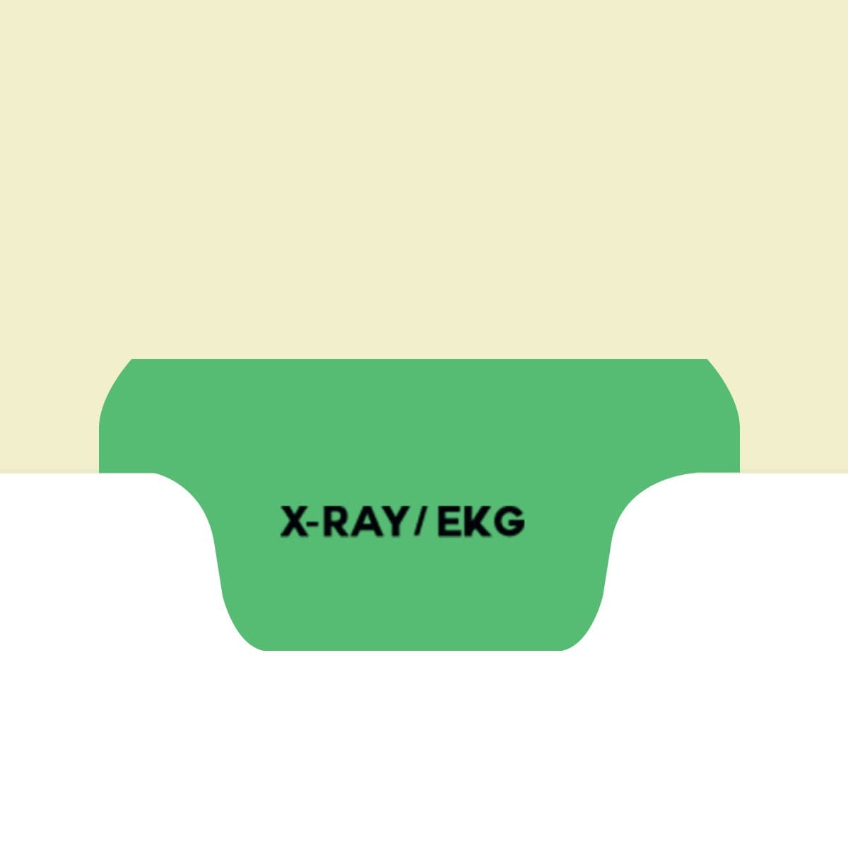 "X-Ray/EKG" Bottom Tab - Fileback Dividers - Green Mylar Tab - 4th Position Tab - 50/Box