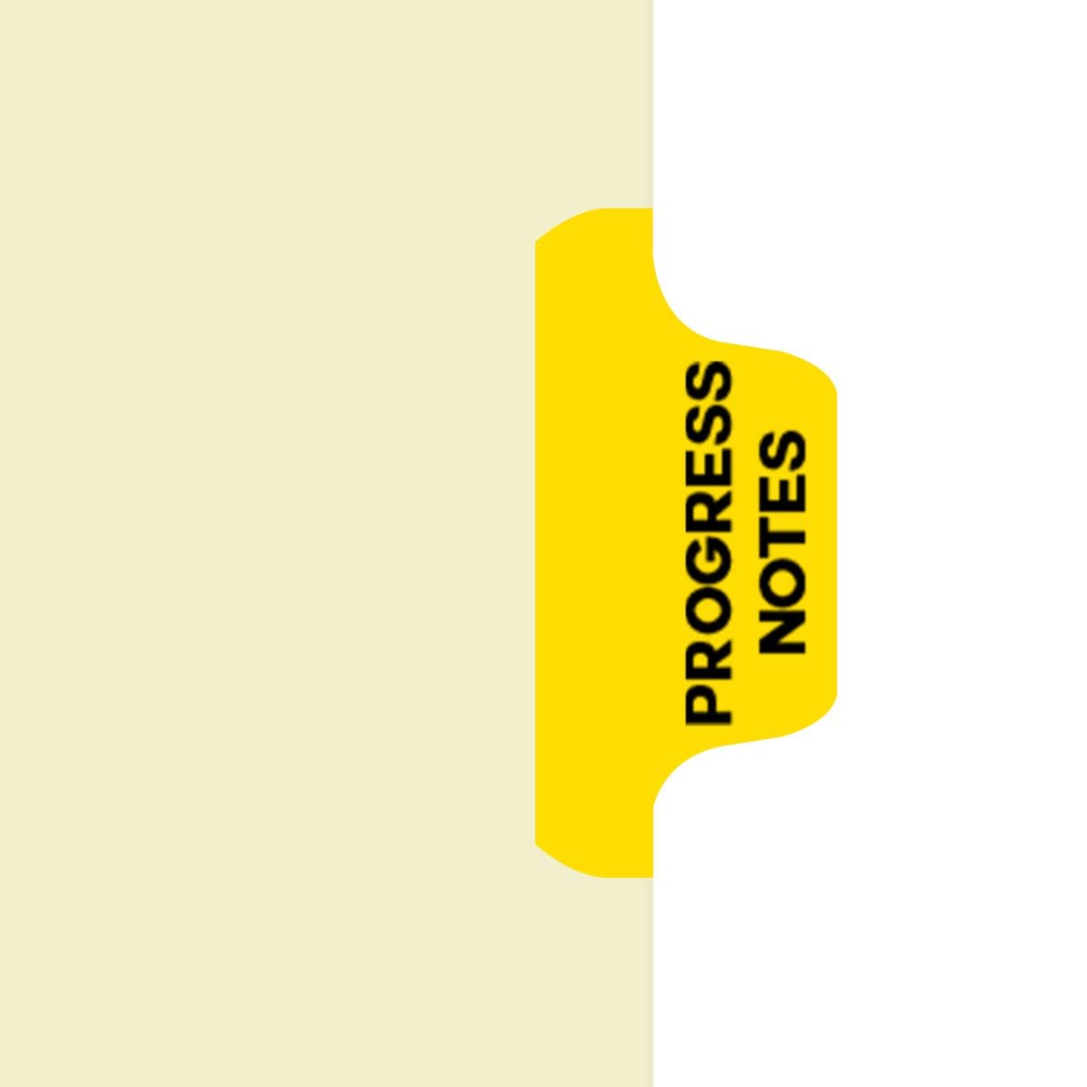 "Progress Notes" Side Tab Fileback Dividers - Yellow Tab in Position 2 - 50/Box