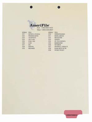 "Correspondence" Bottom Tab-Chart Dividers - Pink Tab in Position 7 - 50 per box