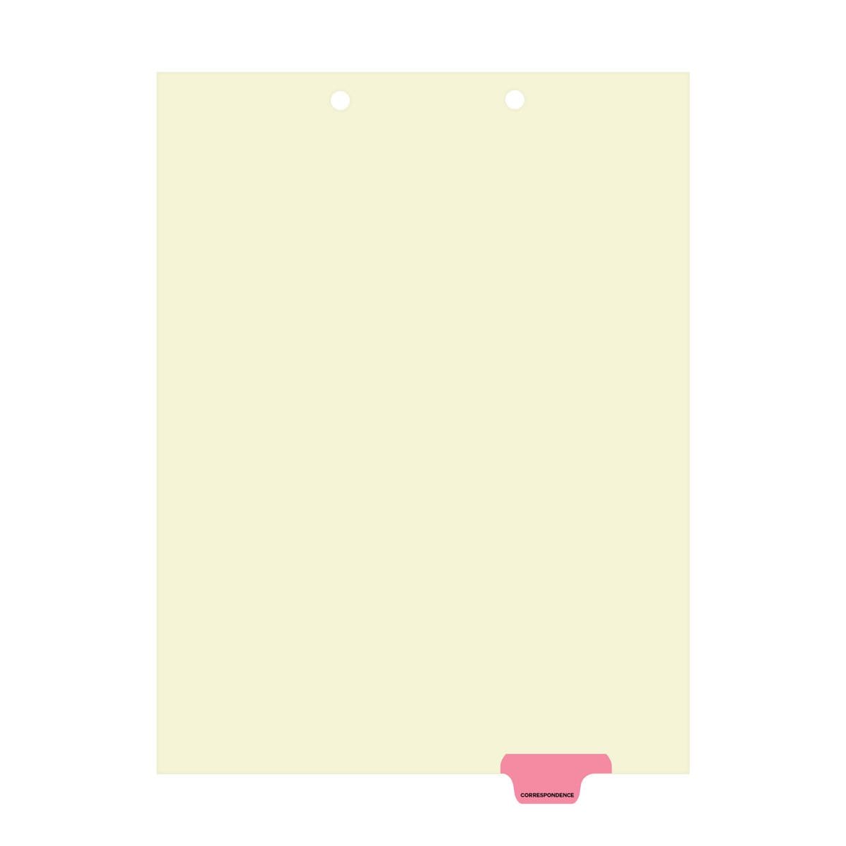 "Correspondence" Bottom Tab-Chart Dividers - Pink Tab in Position 7 - 50 per box