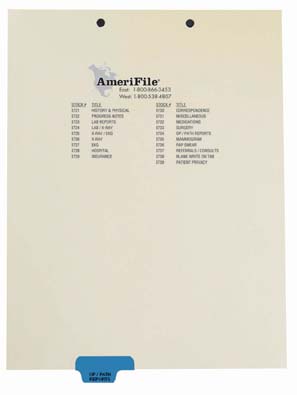 "Op/Path Reports" Bottom Tab-Chart Dividers - Blue Mylar Tab in Position #3 - 50/Box