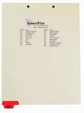 "Referrals/Consults" Bottom Tab Chart Dividers - Red Tab - Tab Position #8 - 50/Box