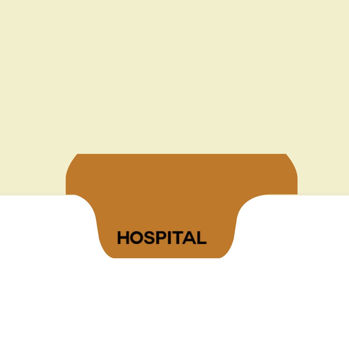 "Hospital" Side Tab Chart Dividers - Brown Mylar Tab in Position #5 - 50/Box