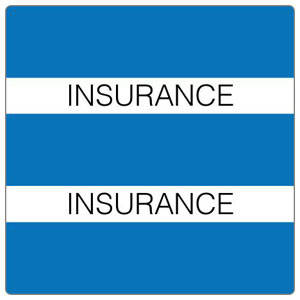 Patient Chart Index Tabs - "Insurance" - Light Blue - 1-1/2"H x 1-1/2"W - 102 Labels Per Pack