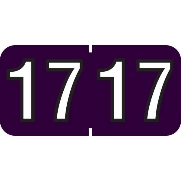 1 1/2" x 3/4" Year Labels: TAB Products Compatible-500 Roll-Purple 2017