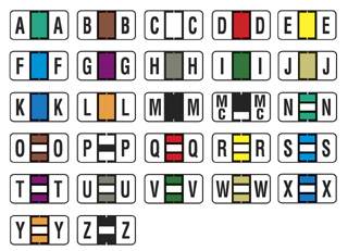 Jeter 2900 Series Compatible MINI Alpha Labels - Refill Set on Sheets - Letters A-Z - Total 3,105 Labels - 3/4"H x 1-1/2"W