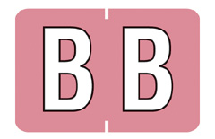 FB Pink "B" - Barkley/ Sycom Systems Alphabetic Labels on Sheets - 225 Labels Per Pack