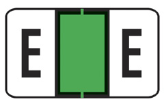 FB-LT. GREEN Label Letter "E" - Jeter 7100 Series - 225 Labels/Pack