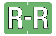 Amerifile Barkley Systems Alphabetic Labels - FABKM Match (Sheets) - Letter 'R' - Green - 225/Pack