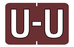 FB- Brown "U" - Barkley/ Sycom Systems Alphabetic Labels on Sheets - 225 Labels Per Pack