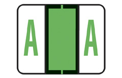 File Doctor Alphabetic Labels - (Rolls) A- Lt Green - 500/Roll