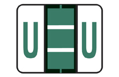 File Doctor Alphabetic Labels - (Rolls) U- Dk Green - 500/Roll