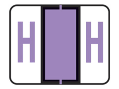 RB-LAVENDER Alpha Label  "H" - 1" H x 1 1/4" W - Sheet of 50