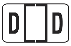 JETER Alphabetic Labels Letter "D"- 7200 Series - White - 500/Roll