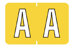 FB- YELLOW "A" - 1" H X 1-1/2" W - 225/PACK