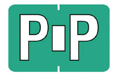 FB - JADE ALPHA LABEL  "P" - 1"H X 1-1/2" W - 225/PACK